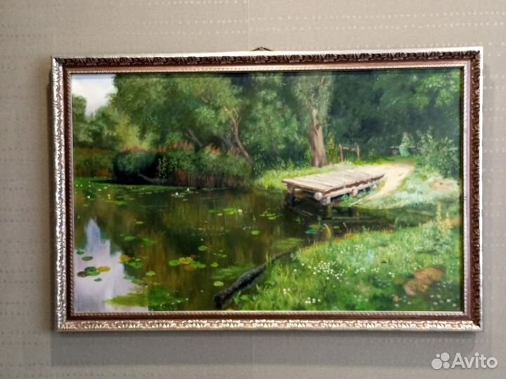 Картина маслом Заросший пруд Поленов