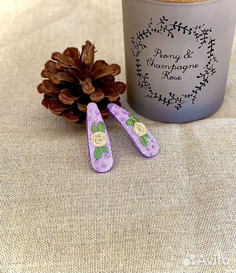 Заколки с вышивкой ручная работа