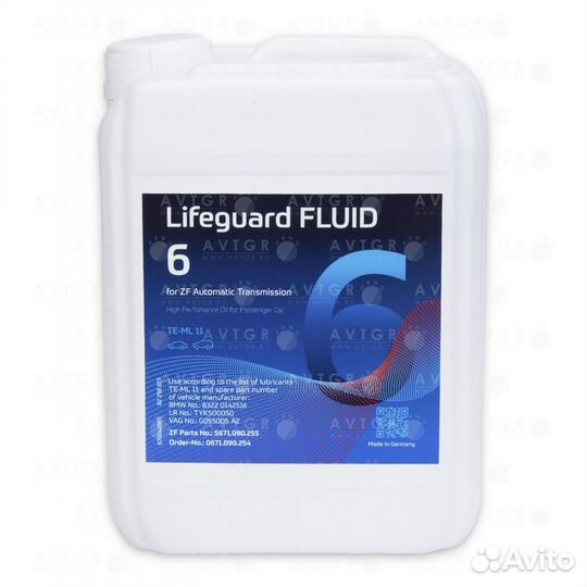 Масло трансмиссионное в АКПП ZF 6HP lifegurd fluid