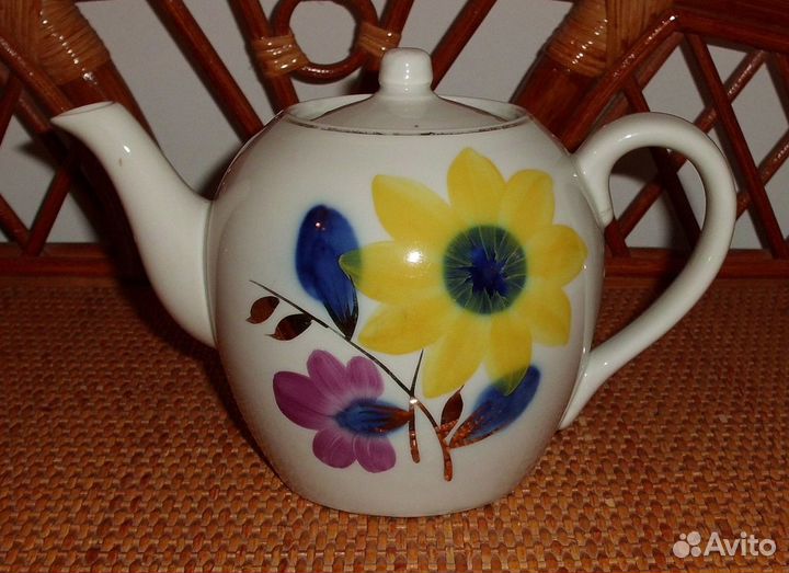 Чайник фарфор 1 литр Довбыш 1957-70 гг СССР