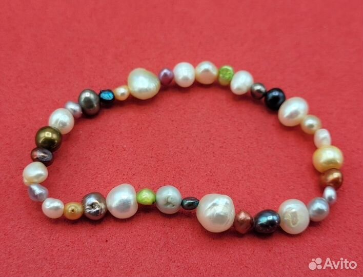 Браслет Разноцветный Цветной жемчуг 5-10 мм