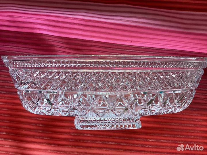 Ваза лодочка хрустальная