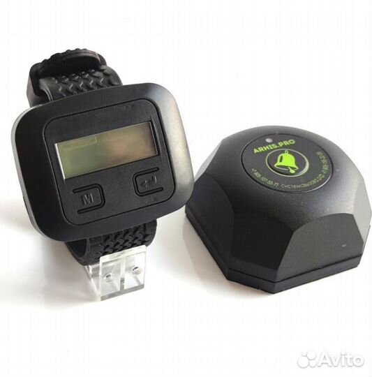 Бургер черный кнопка вызова официанта часы Эконом