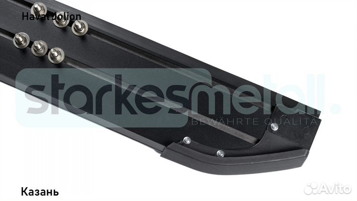 Пороги подножки Haval Jolion с нержавеющей площадкой