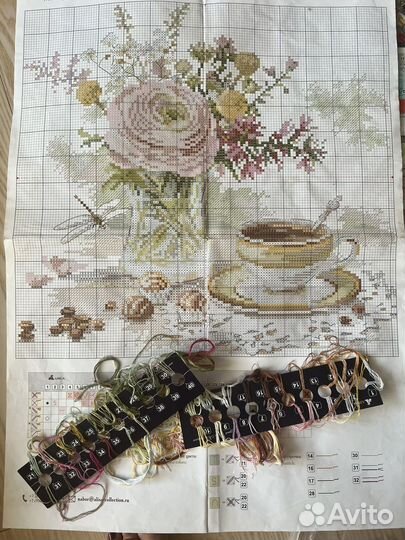 Вышивка крестом. остатки наборов