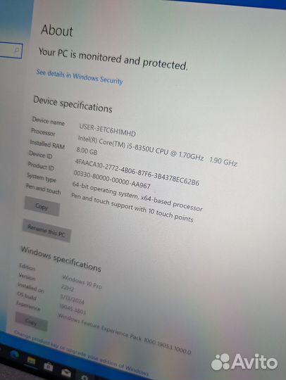 Microsoft Surface Pro 6 i5-8250U 8GB 256 SSD Уценк