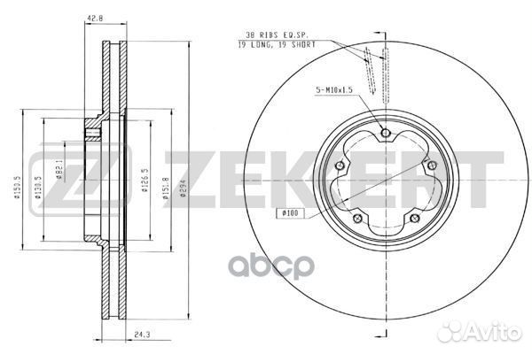Диск торм. перед. Ford Transit VI 00- bs-5347