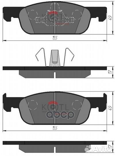 Колодки тормозные дисковые передние к-т logan
