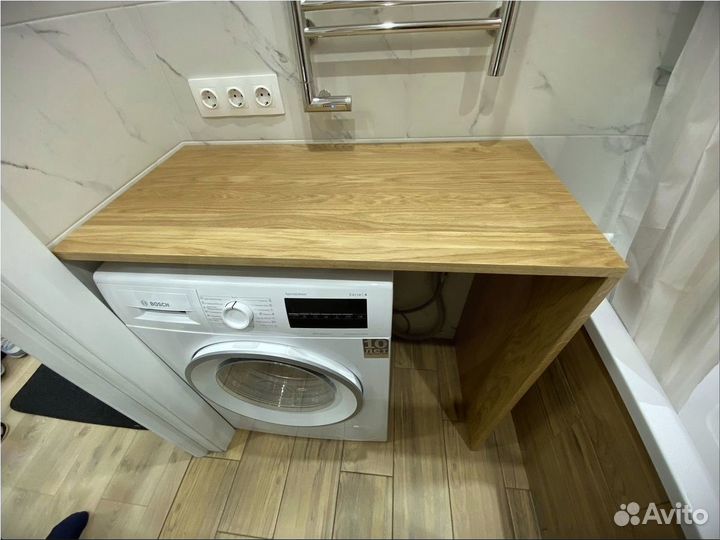 Столешница под стиральную машину из массива дуба в
