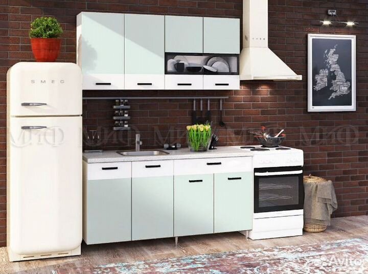 Кухня рио мята 160м