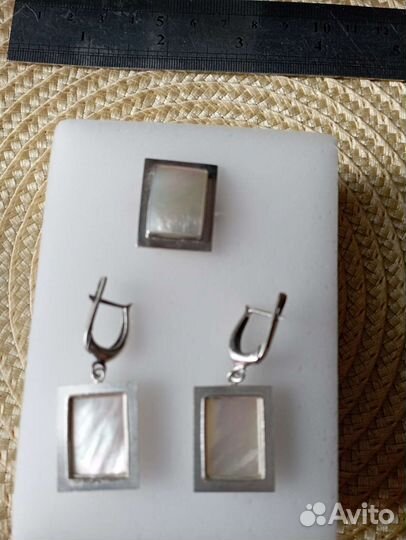 Комплект серебро с перламутром винтаж