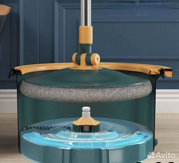 Швабра с отжимом и ведром для мытья полов и окон