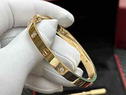 Золотой браслет Cartier Love 4 diamonds