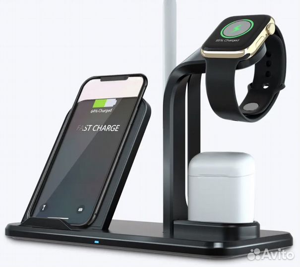 Док станция 3 в 1 для беспроводной зарядки