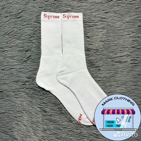 Носки Supreme x Hanes Crew Socks (Оригинал)