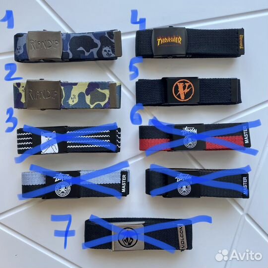 Ремни RipnDip, Carhartt, Vlone, Vans и др