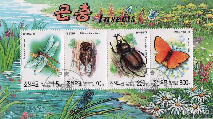 Корея. Флора. Фауна. Насекомые. Бабочки 1 гашеный