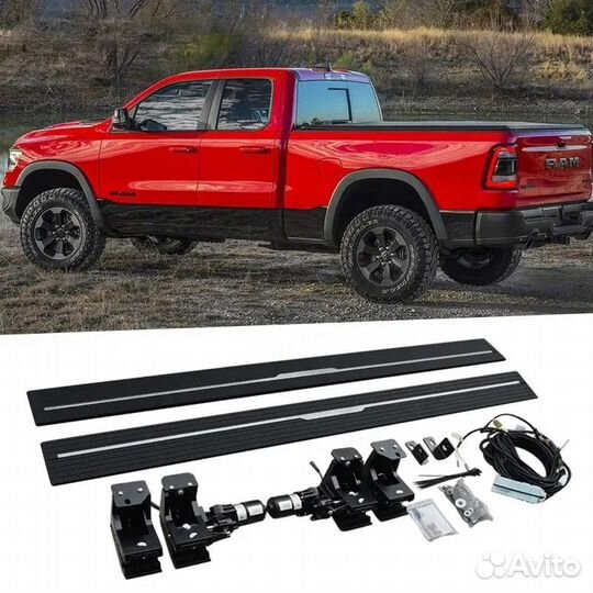 Выдвижные пороги Dodge Ram 1500 2019+