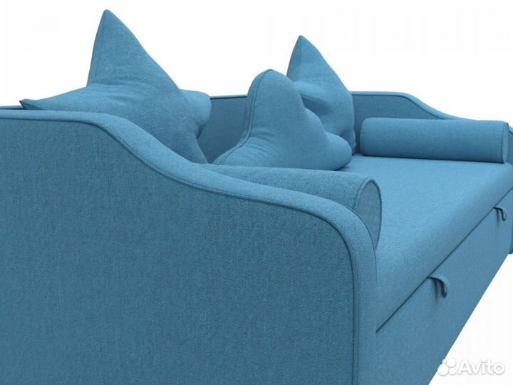 Диван детский прямой Рико, рогожка, амур голубой