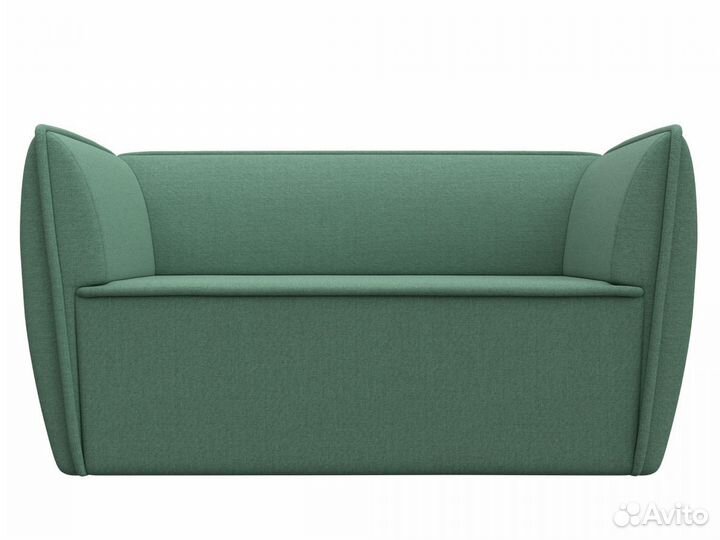 Диван кухонный прямой Бергамо 2-х местный, рогожка, амур зеленый