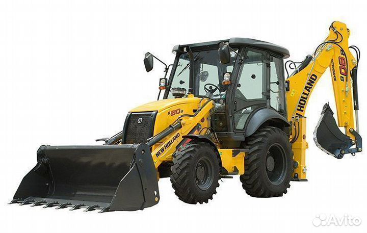 Экскаватор-погрузчик New Holland B80B стекло