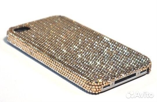 Чехол золотой на iPhone 5 5s Swarowski