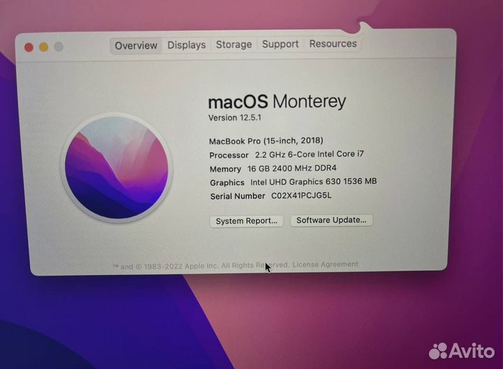 Macbook pro 15 2018