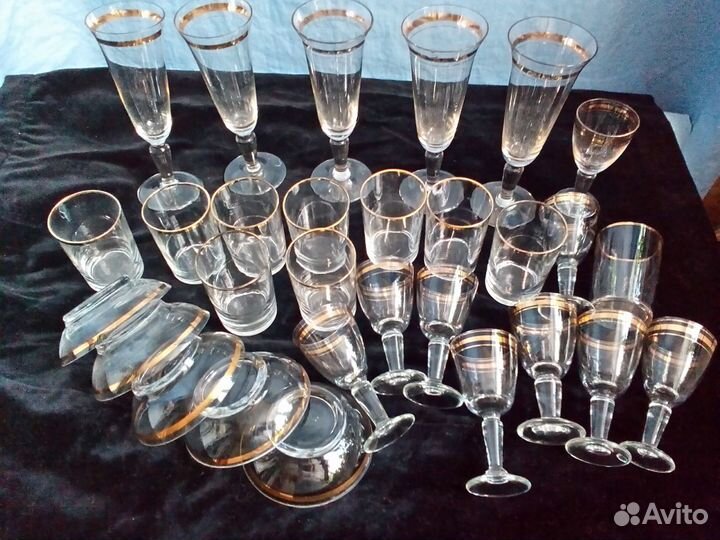 Фужеры, рюмки, стопки винтажные и свадебные