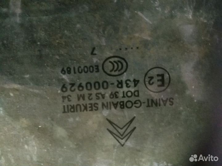 Стекло задней левой двери Citroen C4 2007г.в