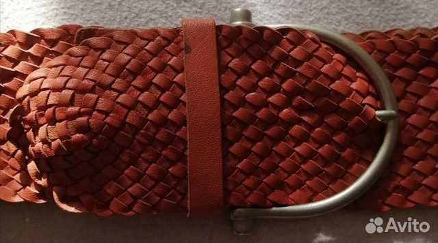 Ремень кожаный плетёный