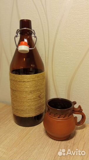 Эксклюзивная крафтовая бутылка 1л