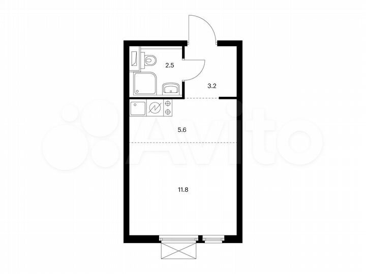 Квартира-студия, 23,1 м², 14/14 эт.