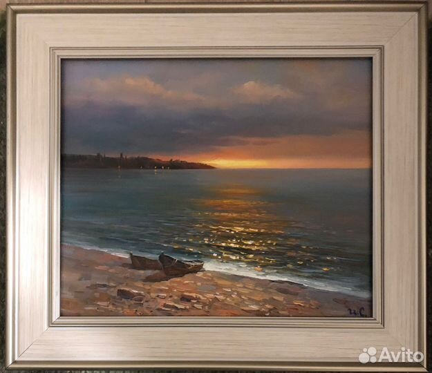 Картина маслом на холсте Вечер на море