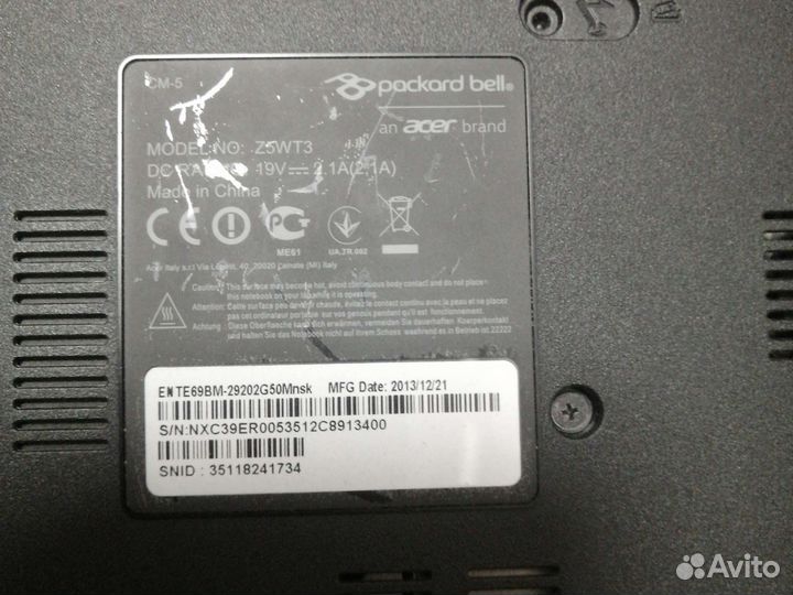 Ноутбук packard Bell