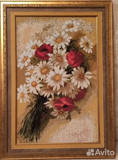 Картина вышитая крестиком, ручная работа