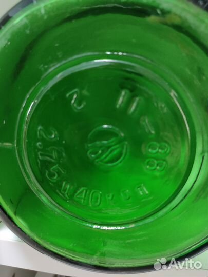 Бутыль стеклянная СССР 2,75 литра зеленая