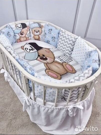 Бортики в детскую кроватку+ одеяло