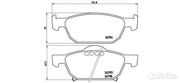 Колодки тормозные дисковые перед P28044 Brembo