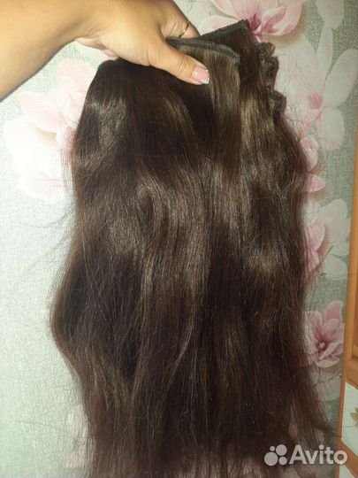 Натуральные волосы на заколках