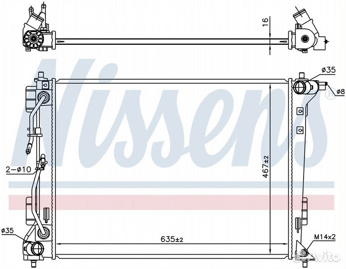 Радиатор охлаждения двс hyundai tucson (2016) 1.6