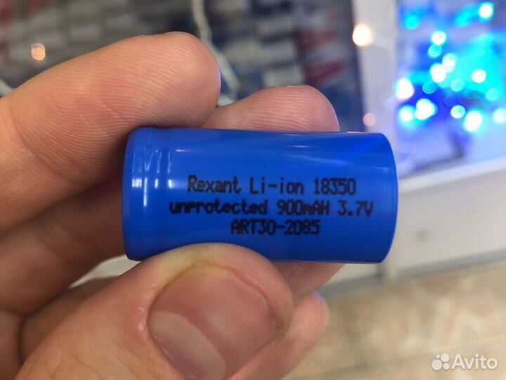 Аккумулятор 18350 900мАч 3.7В Rexant