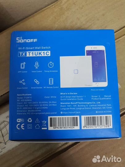 Умный сенсорный выключатель Sonoff
