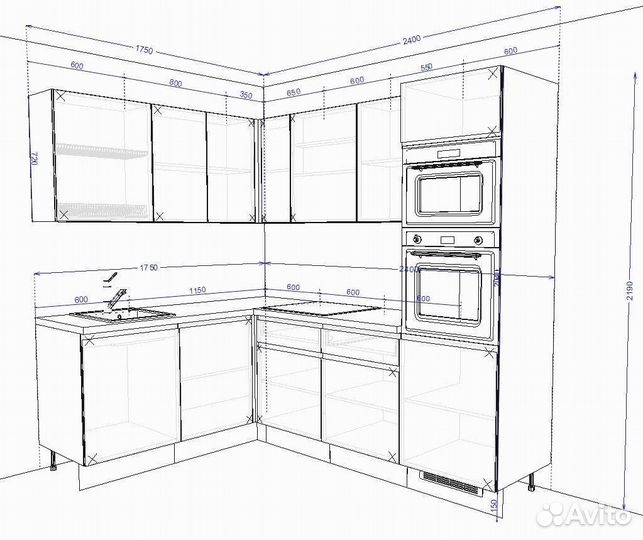 Кухни на заказ по размерам