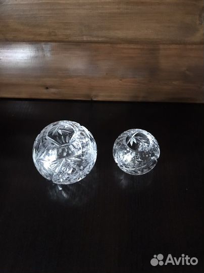 Хрустальная ваза-шар Винтаж