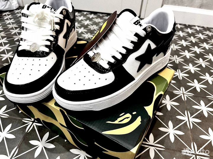 Кроссовки Bape STA черно-белые