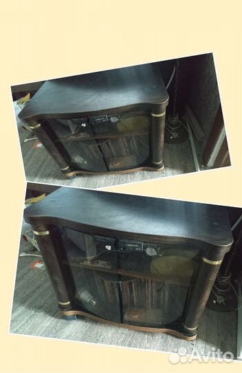 Стеклянная тумба под тв