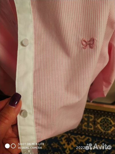 Рубашечка для школы нежно-розовая новая