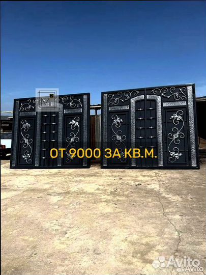 Ворота в Махачкале с элементами ковки