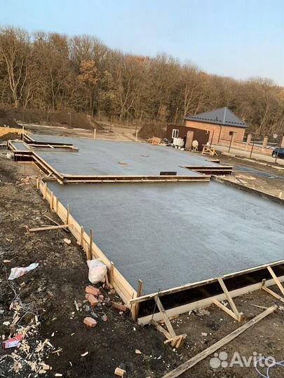 Бетонные работы отмостка фундамент площадка забор