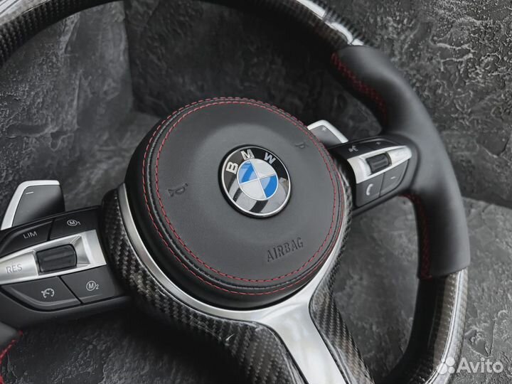 Рули BMW F серии. Строчка, подогрев, карбон Арт М152807640